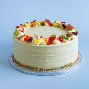 birthday cake with pick n mix sweeties