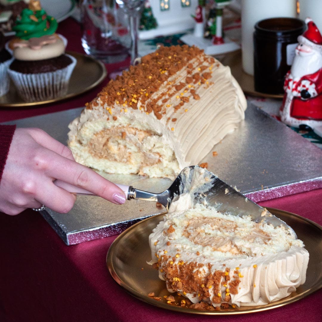 Biscoff and White Chocolate Yule Log