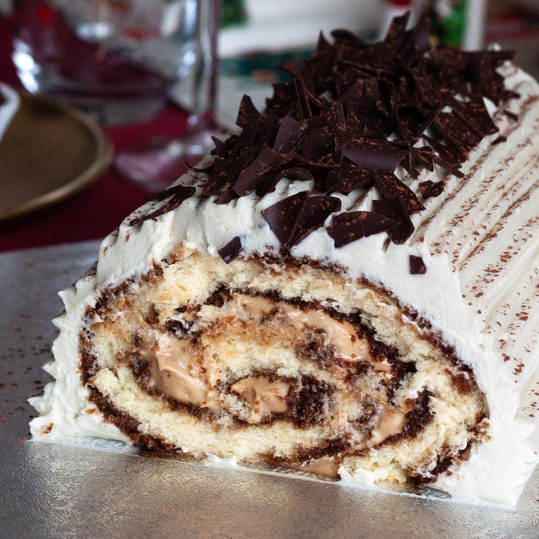 Alternative view of Tiramisu Yule Log